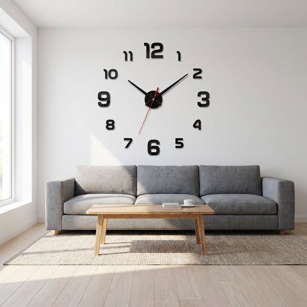 Minimalist 3D Numeral Wall Clock – product view 7