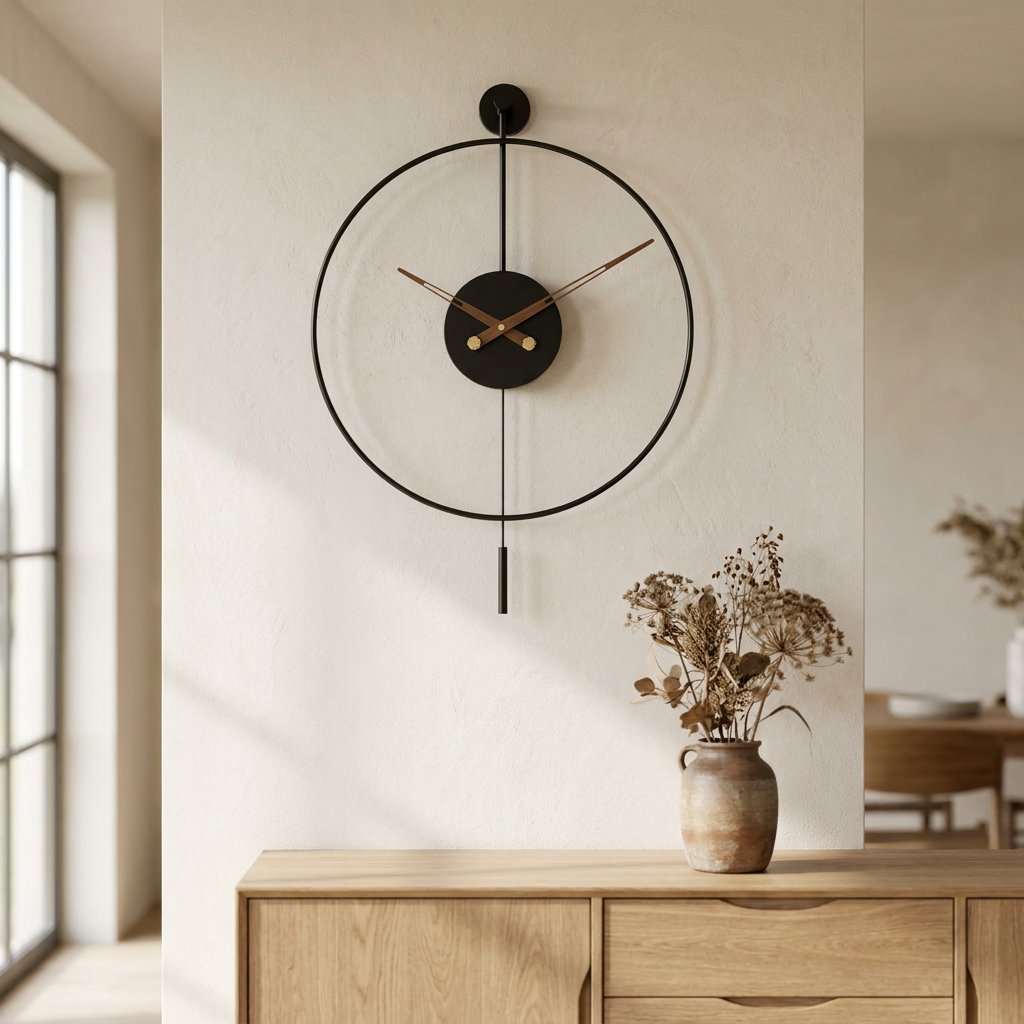Minimalist Circle Pendulum Wall Clock – product image