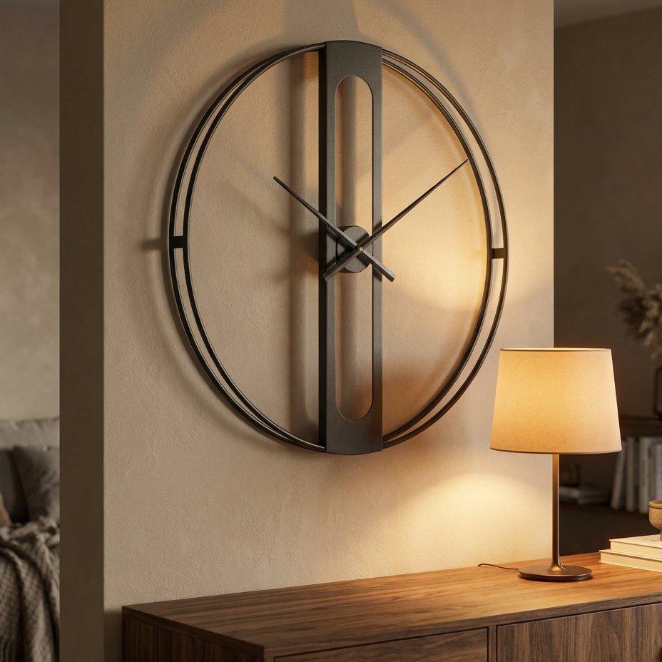 Minimalist Gold Metal Circle Wall Clock – product view 3
