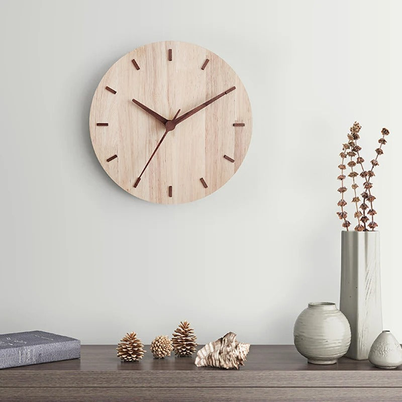Minimalist Natural Wood Wall Clock – product image