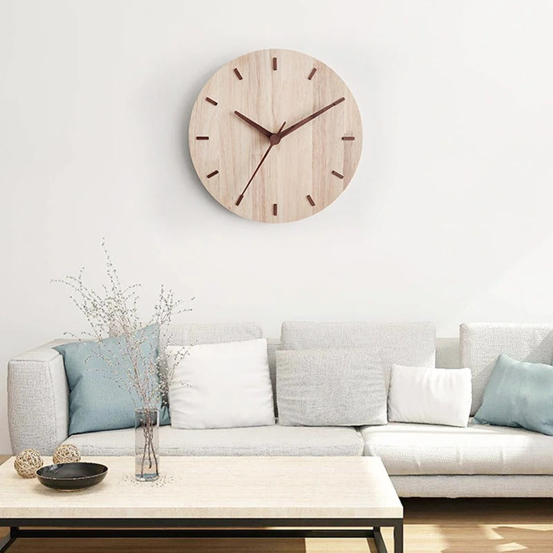 Minimalist Natural Wood Wall Clock – product view 2