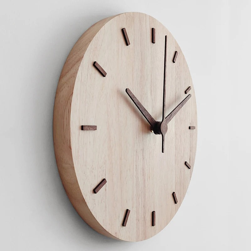 Minimalist Natural Wood Wall Clock – product view 3