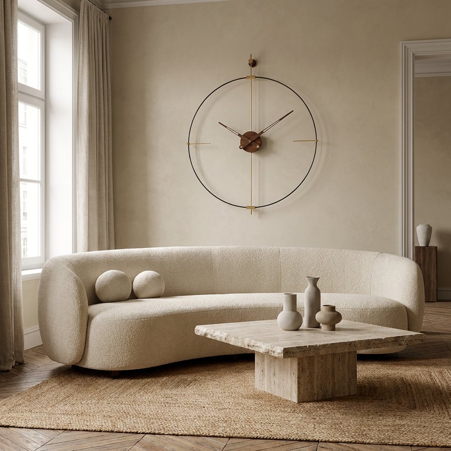 Minimalist Open Gold Circle Wall Clock – product view 2