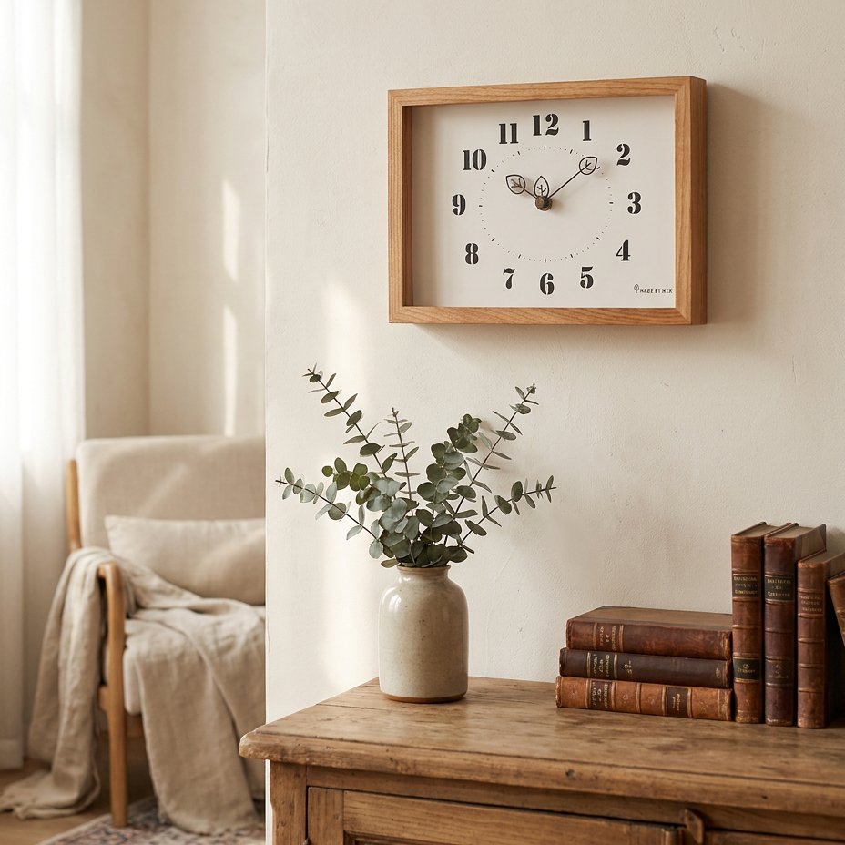 Minimalist Rectangular Wooden Wall Clock – product image