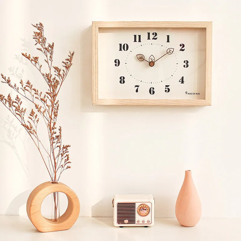 Minimalist Rectangular Wooden Wall Clock – product view 6