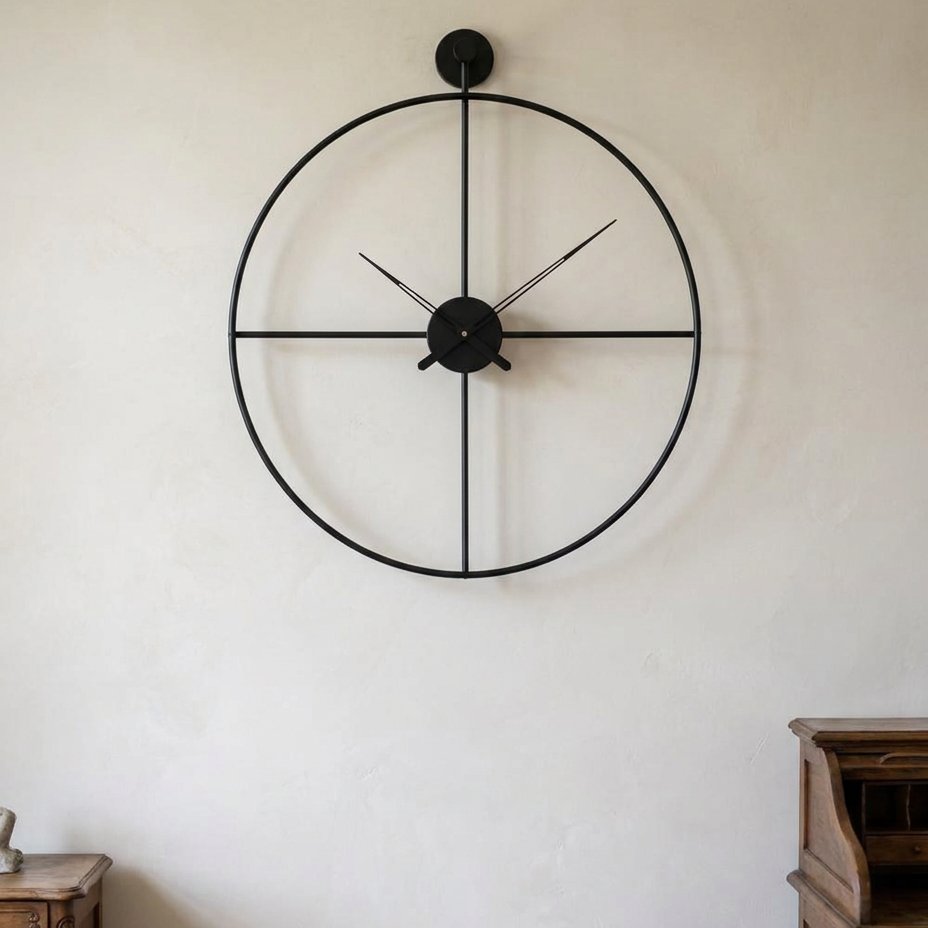 Minimalist Round Metal Wall Clock – product image
