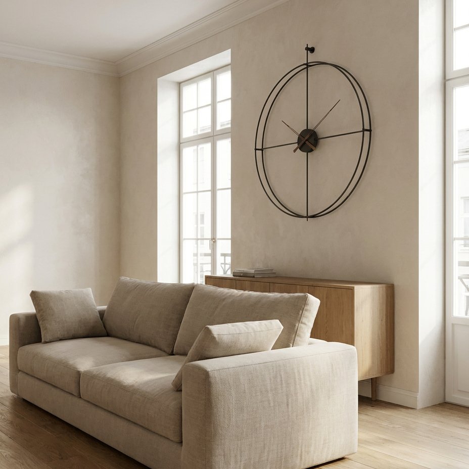 Minimalist Round Metal Wall Clock – product view 2