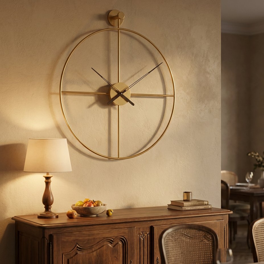 Minimalist Round Metal Wall Clock – product view 3