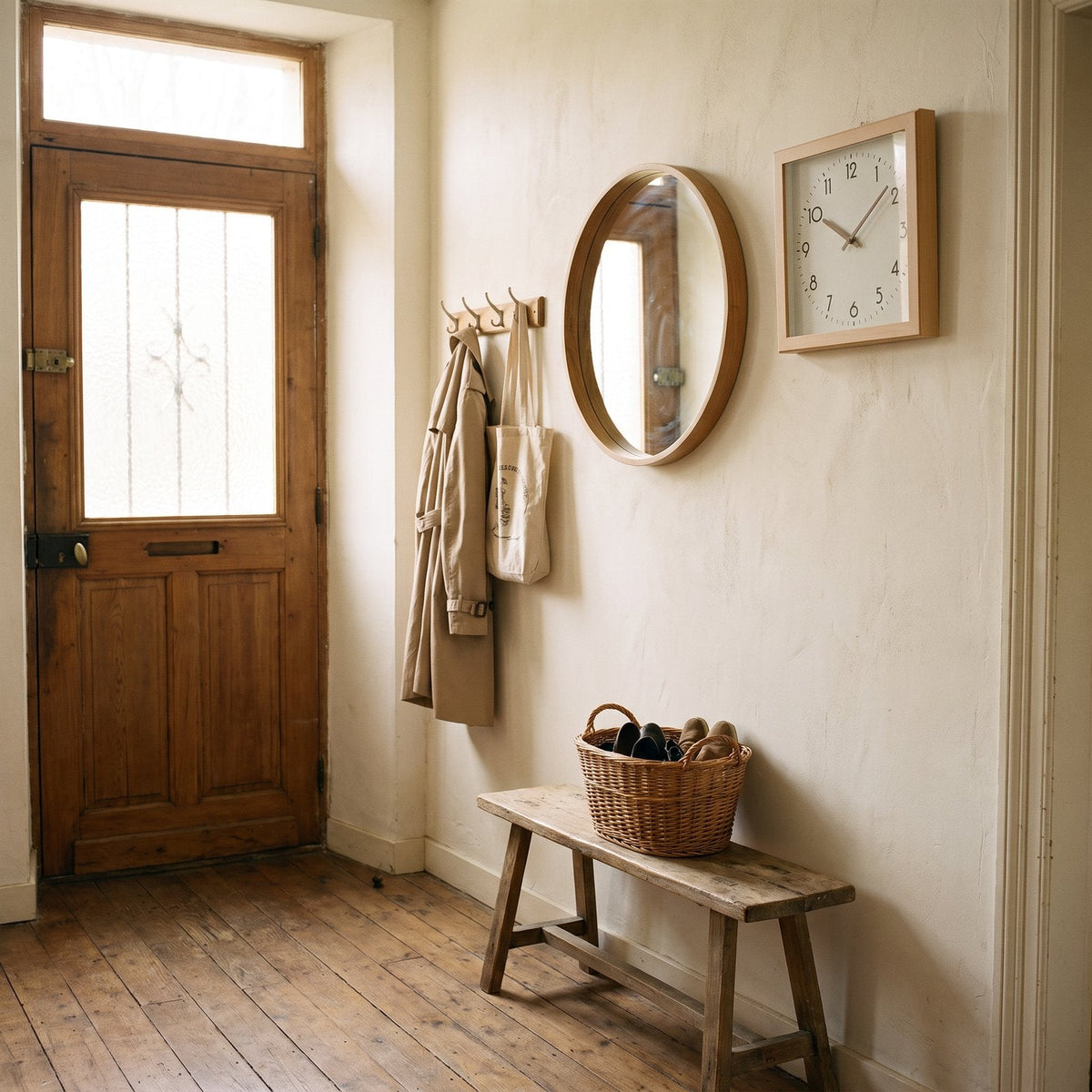 Minimalist Square Wooden Wall Clock – product view 5