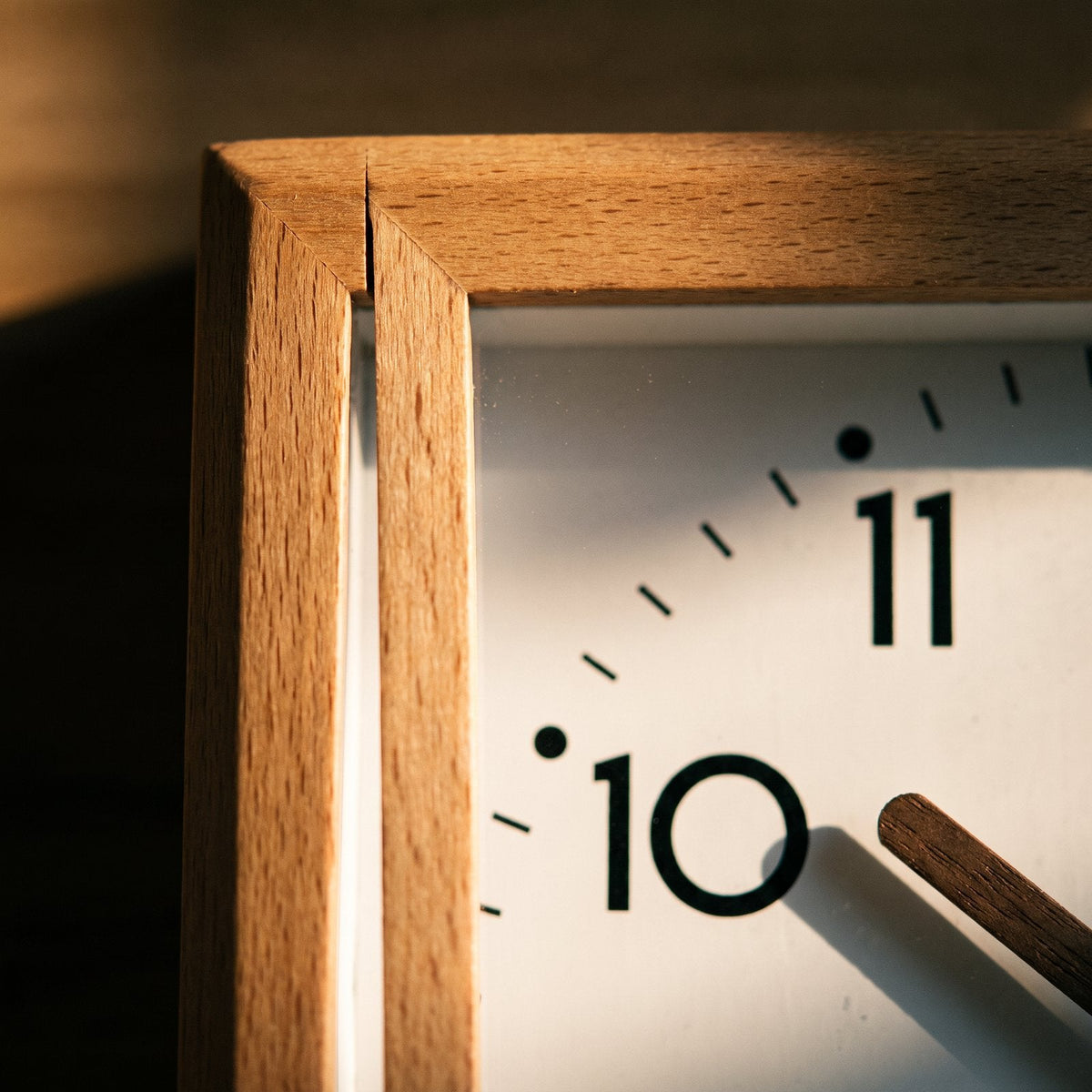Minimalist Square Wooden Wall Clock – product view 7