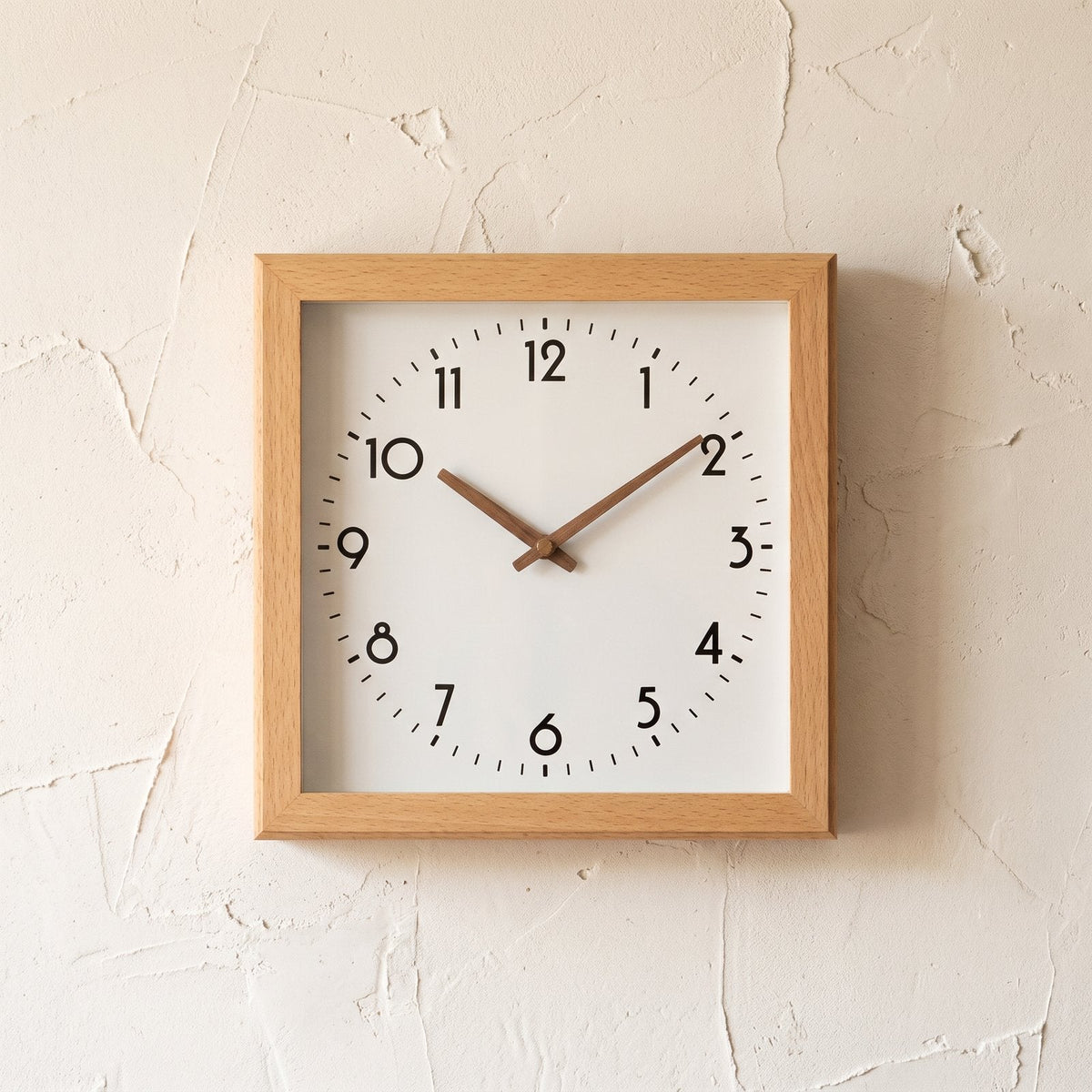 Minimalist Square Wooden Wall Clock – product view 9