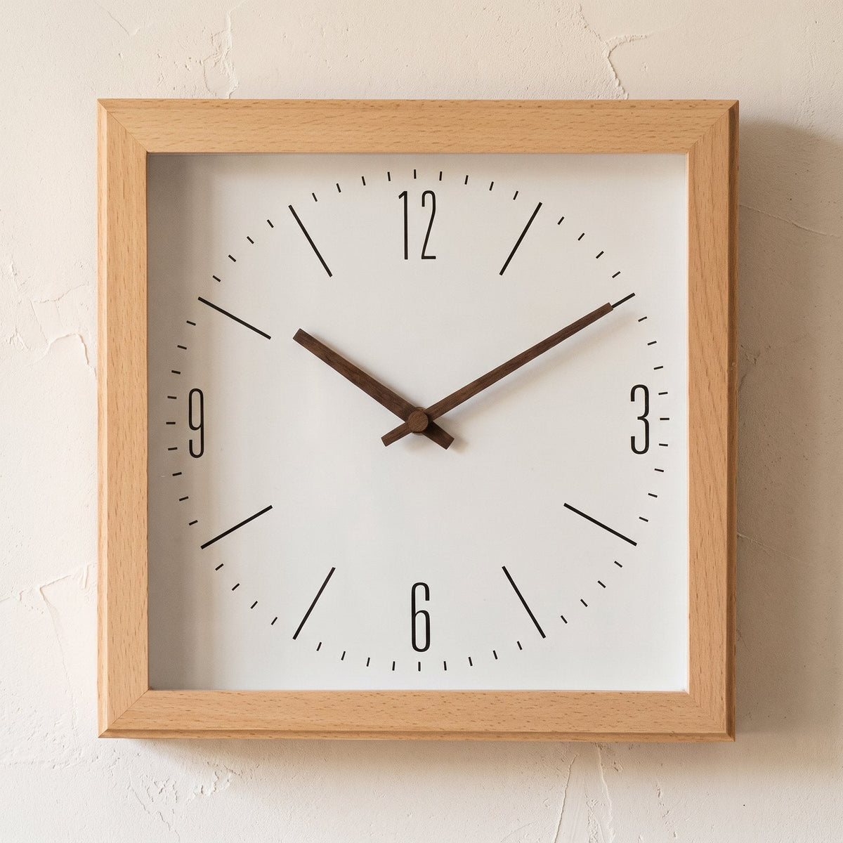 Minimalist Square Wooden Wall Clock – product view 10