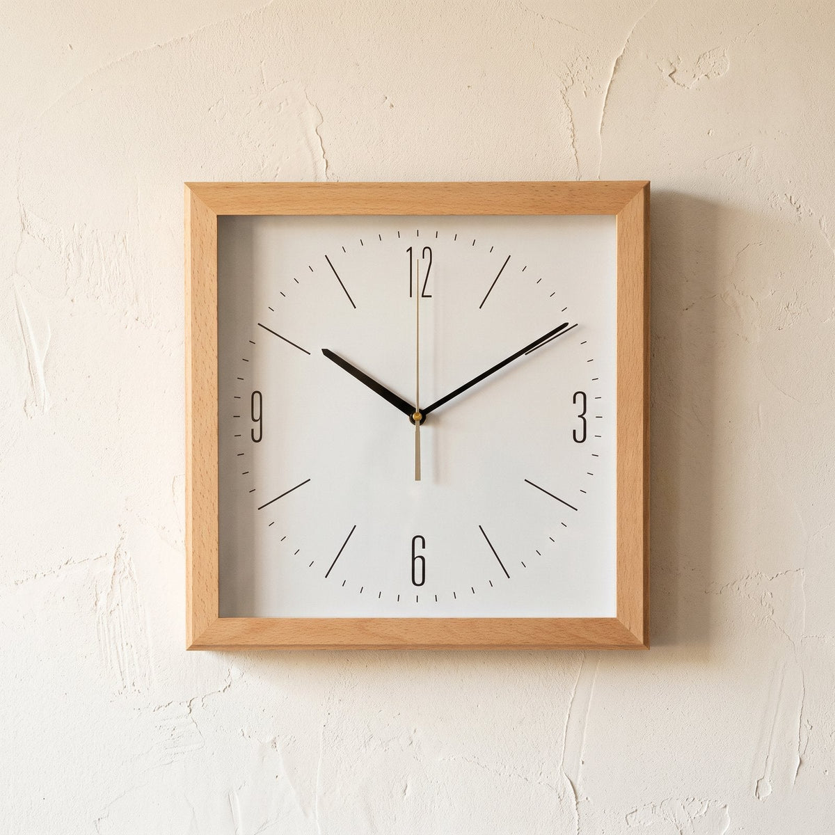 Minimalist Square Wooden Wall Clock – product view 12
