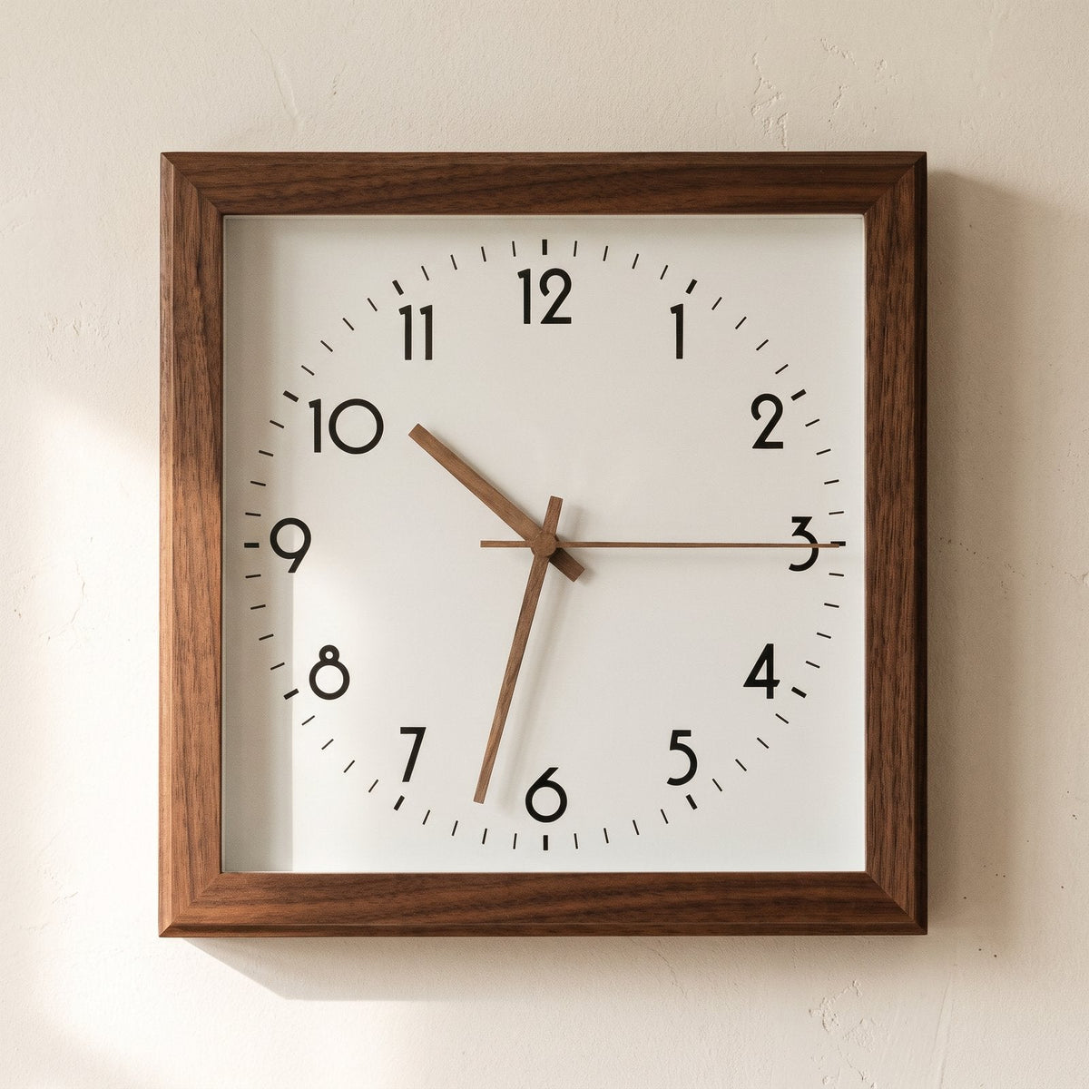 Minimalist Square Wooden Wall Clock – product view 13