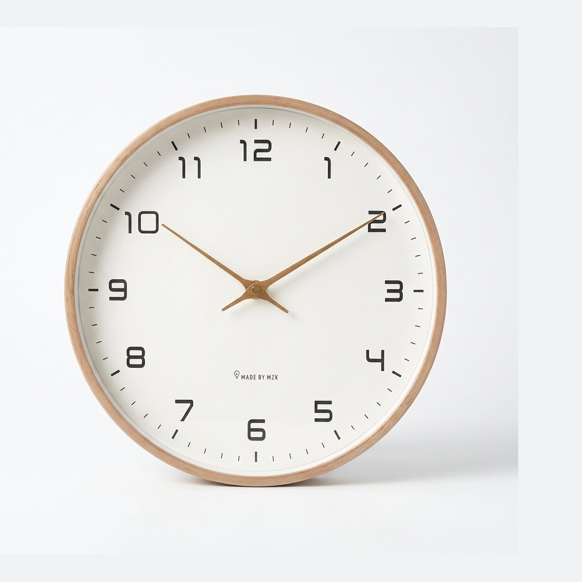 Minimalist Wooden Arabic Numeral Wall Clock – product view 3