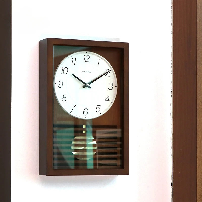 Minimalist Wooden Pendulum Frame Wall Clock – product view 2