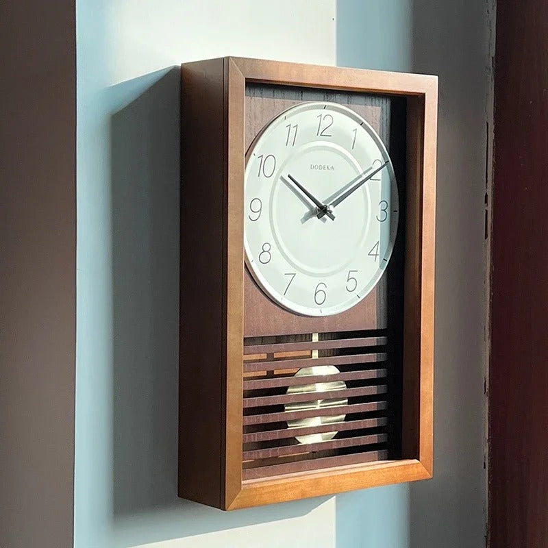 Minimalist Wooden Pendulum Frame Wall Clock – product view 4