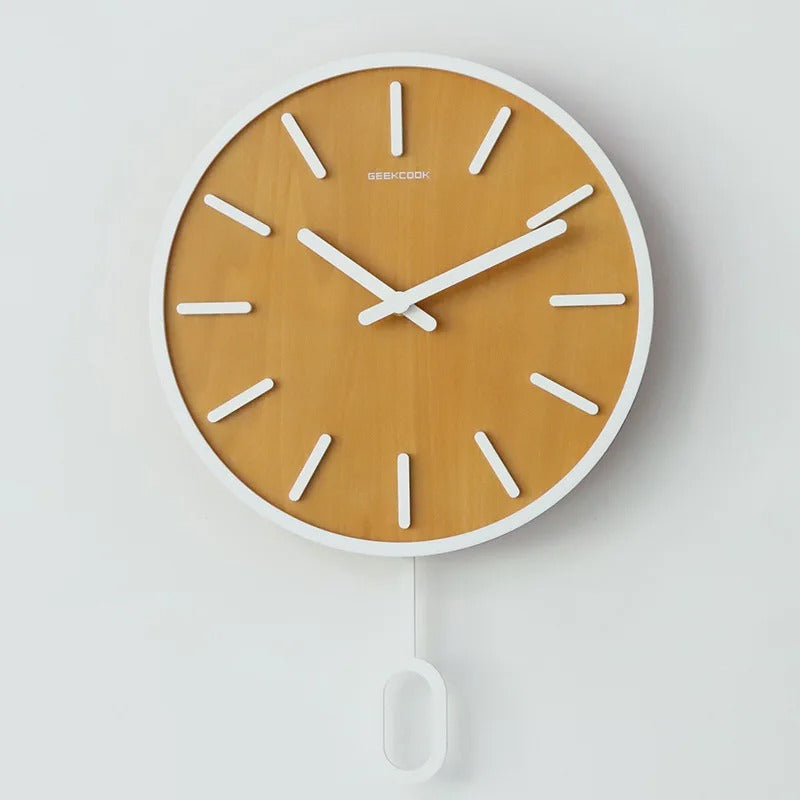 Minimalist Wooden Pendulum Wall Clock – product image