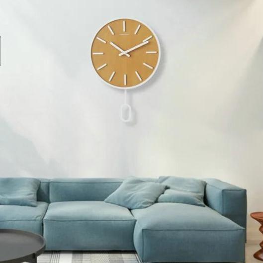 Minimalist Wooden Pendulum Wall Clock – product view 3