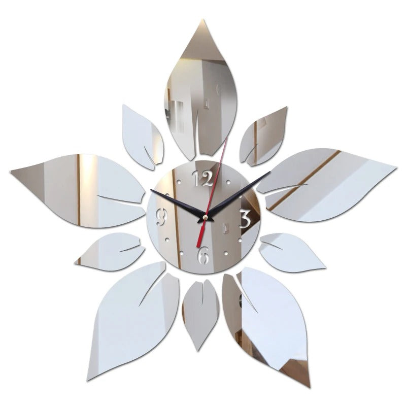Mirror Flower Wall Clock – product view 2