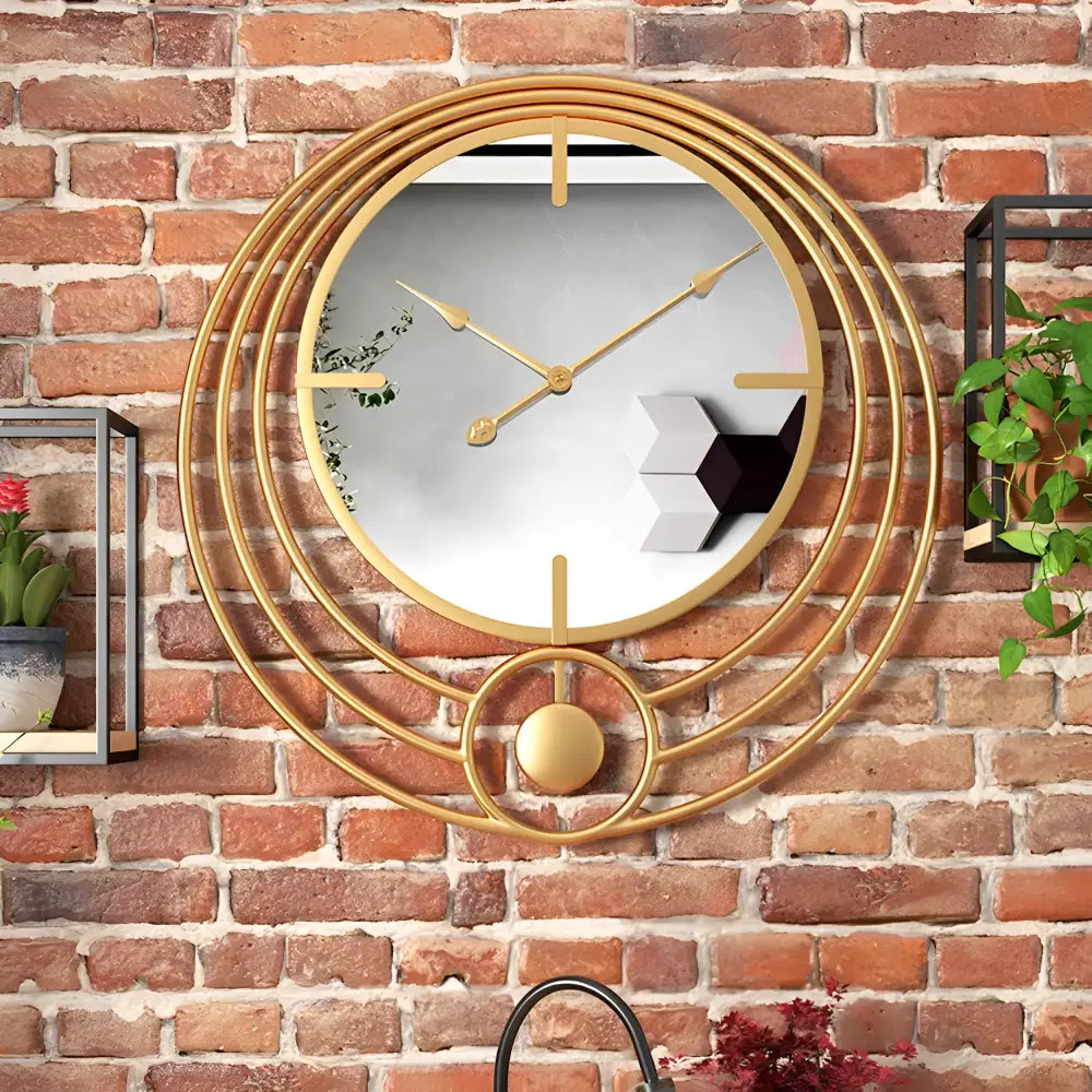 Mirror Wall Clock and Circle Design – view 4