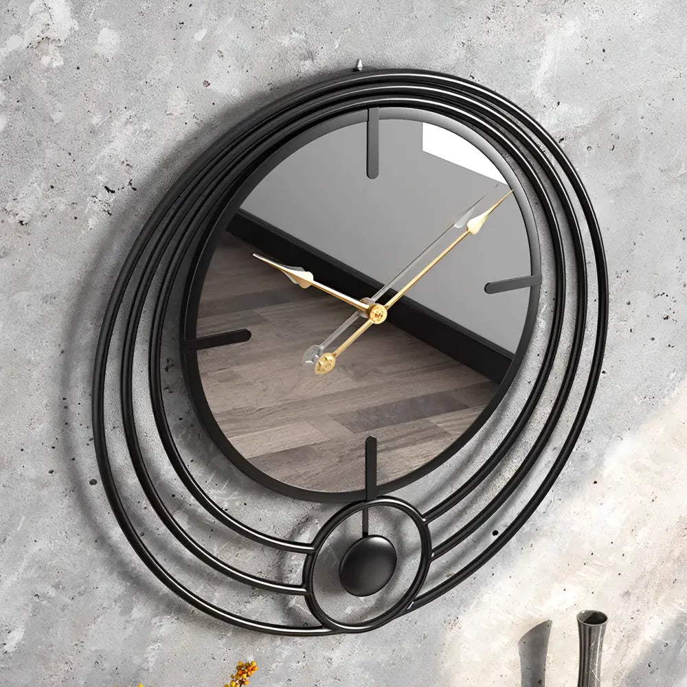 Mirror Wall Clock and Circle Design – view 5