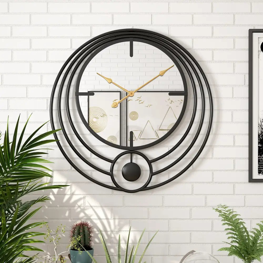 Mirror Wall Clock and Circle Design – view 9
