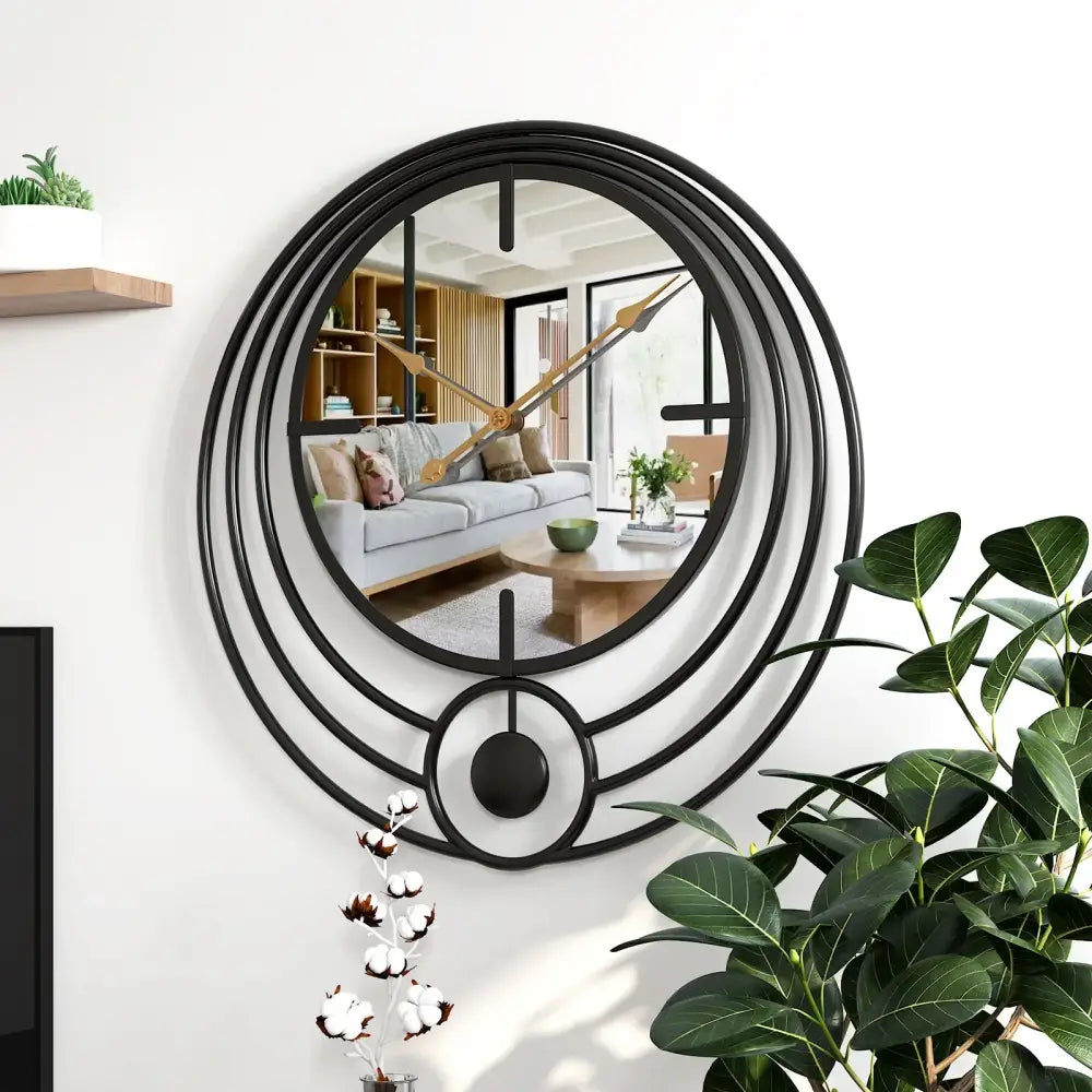 Mirror Wall Clock and Circle Design – view 11