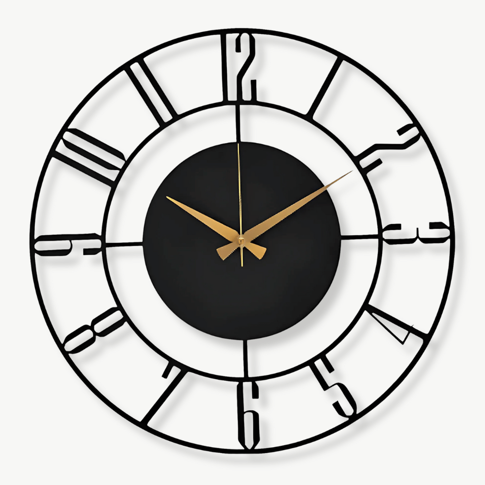 Modern Black Wood Wall Clock – Standard