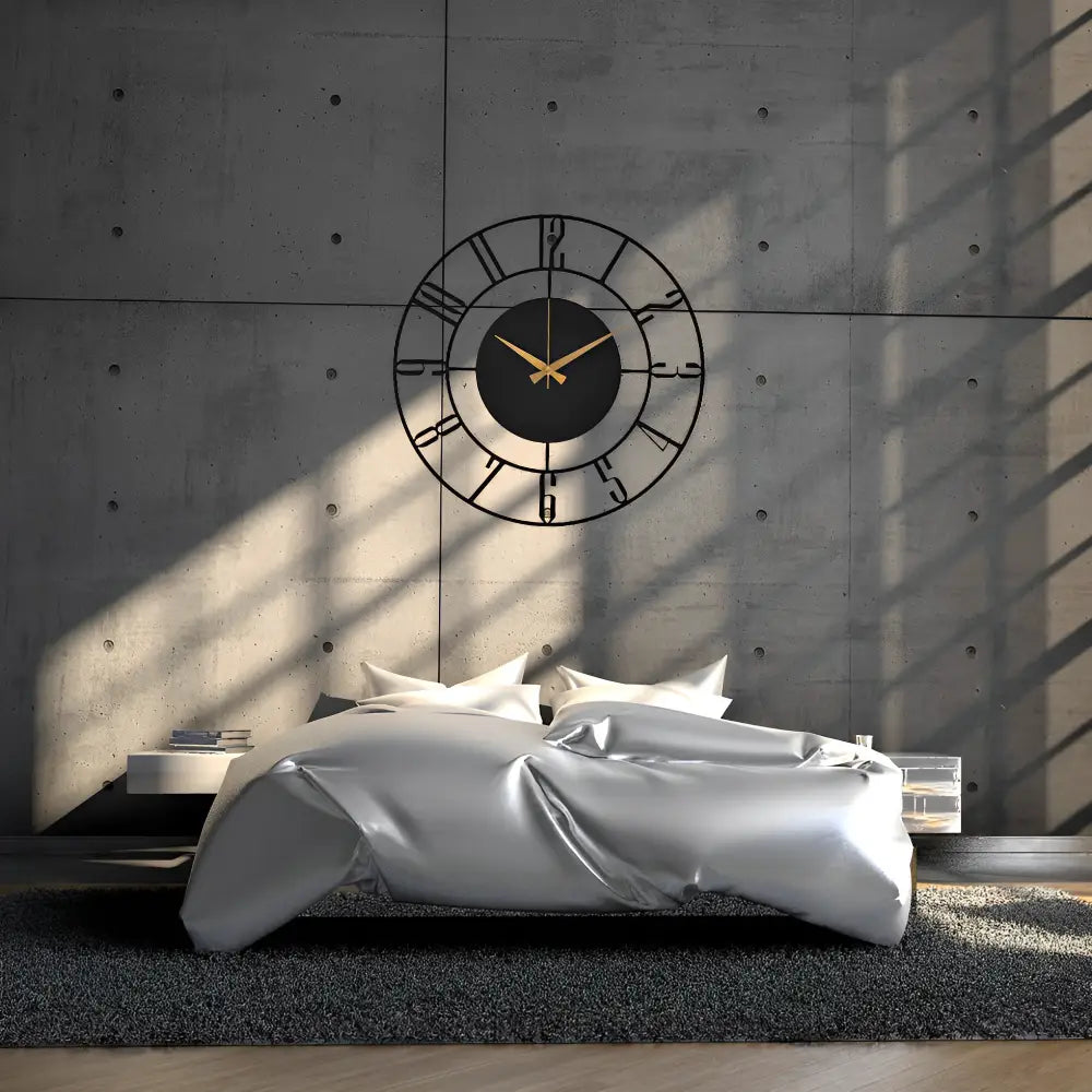 Modern Black Wood Wall Clock – view 3