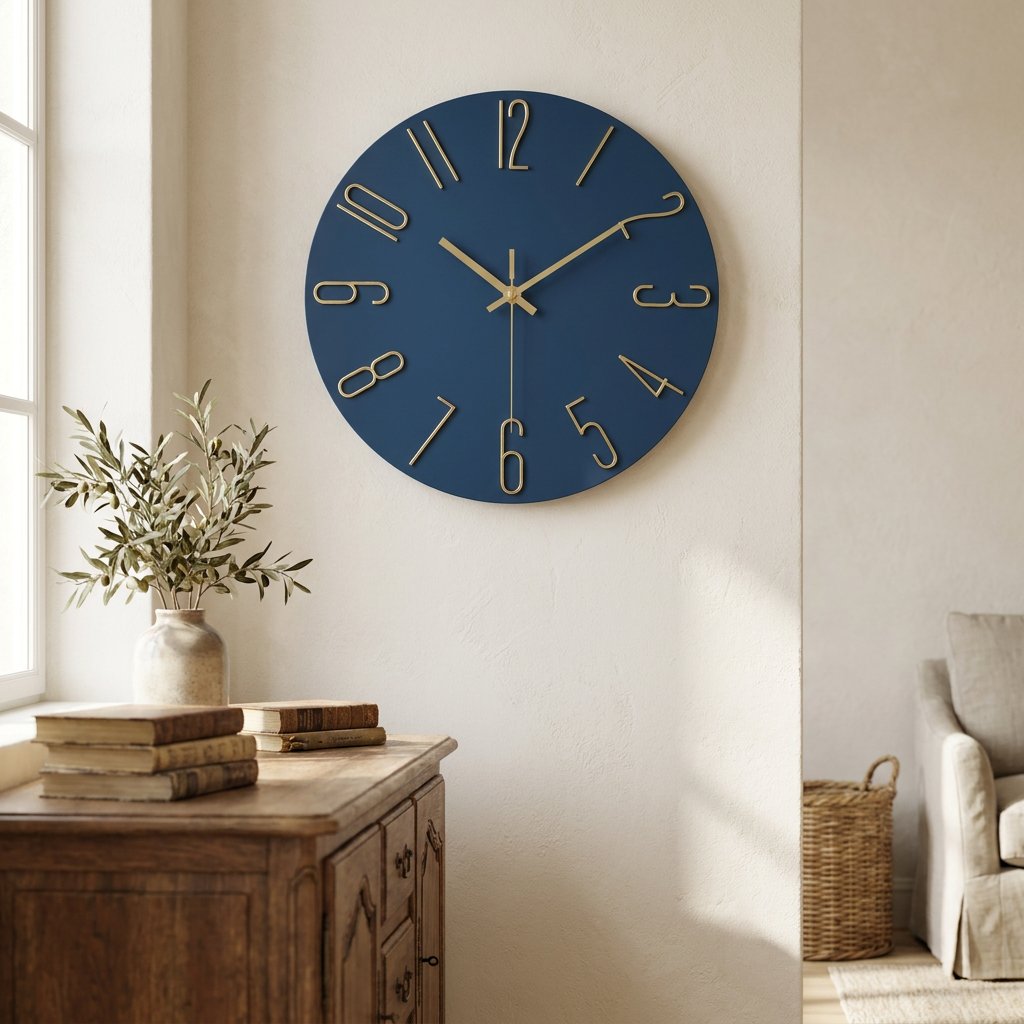 Modern Gold Number Wall Clock – product image