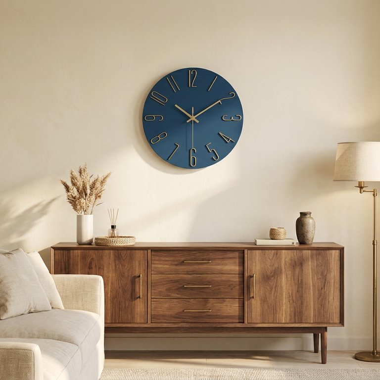 Modern Gold Number Wall Clock – product view 2