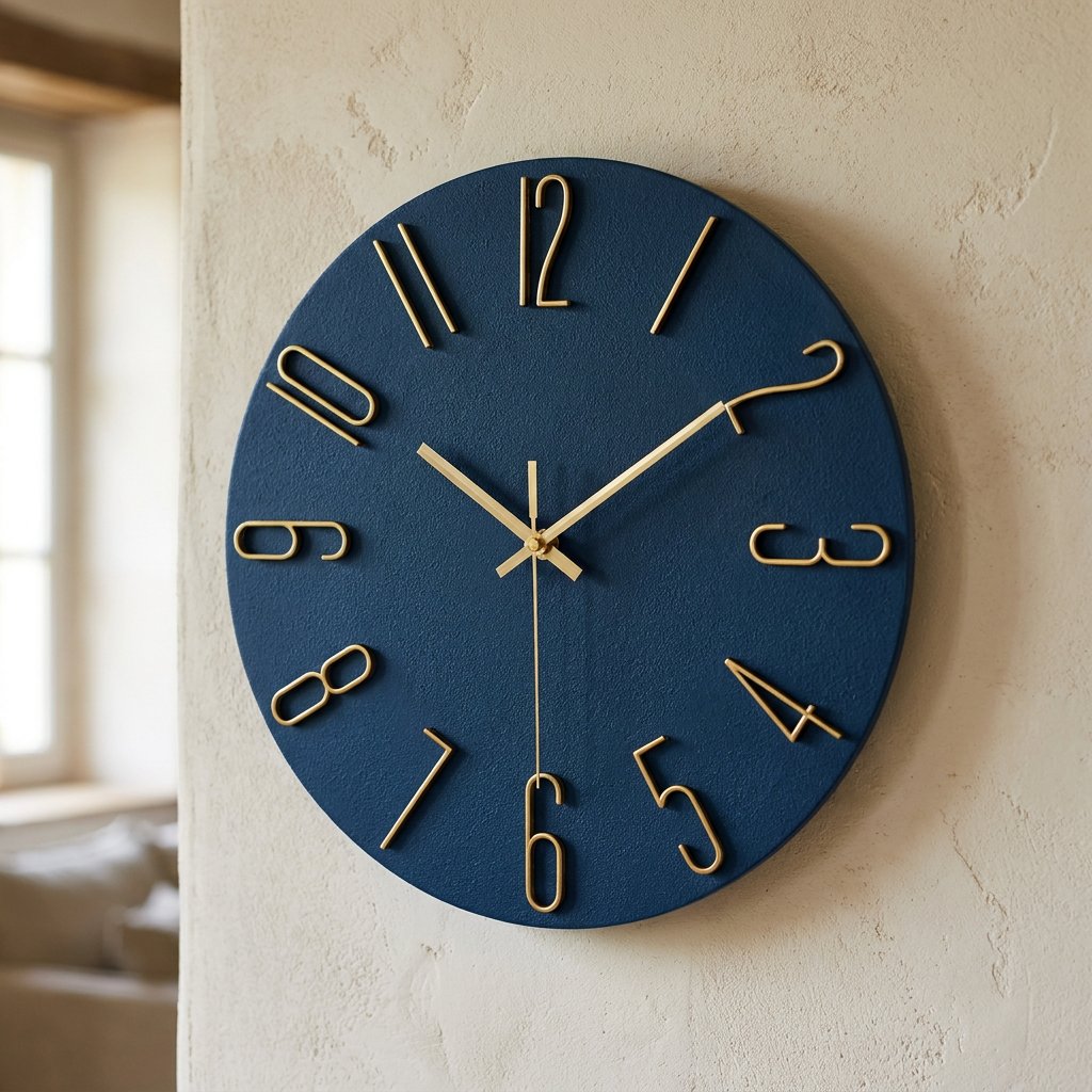 Modern Gold Number Wall Clock – product view 3