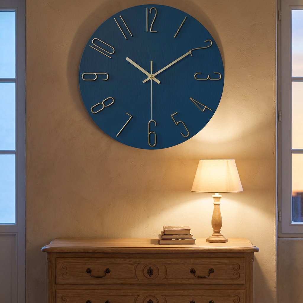 Modern Gold Number Wall Clock – product view 4