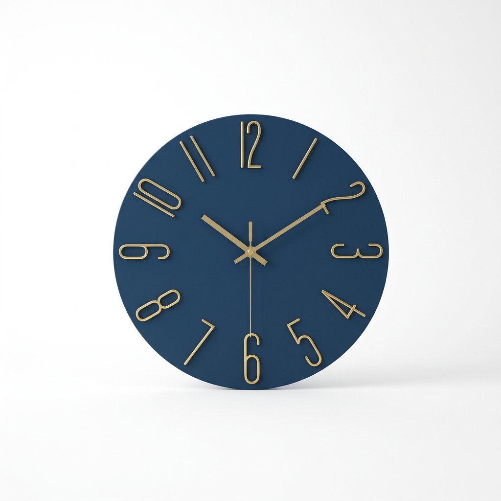 Modern Gold Number Wall Clock – product view 5