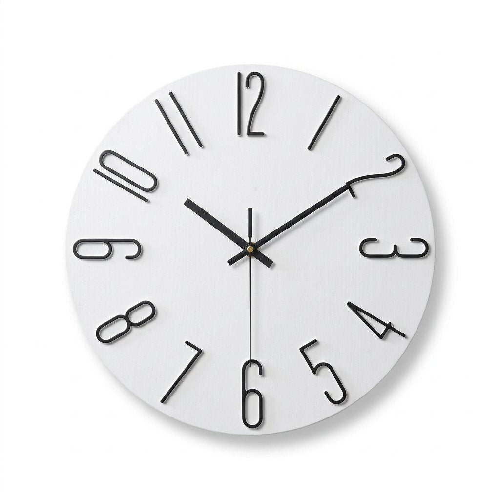 Modern Gold Number Wall Clock – product view 7