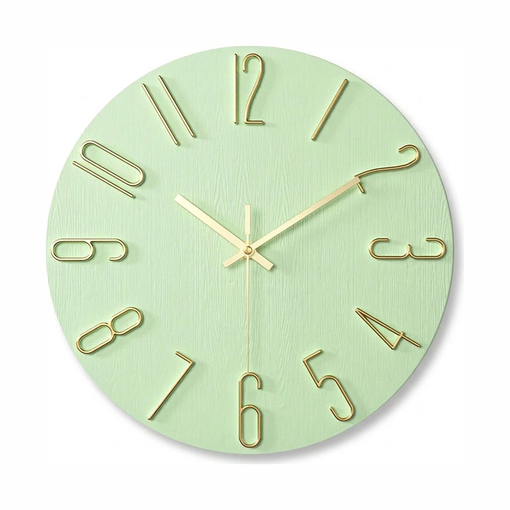 Modern Gold Number Wall Clock – product view 10