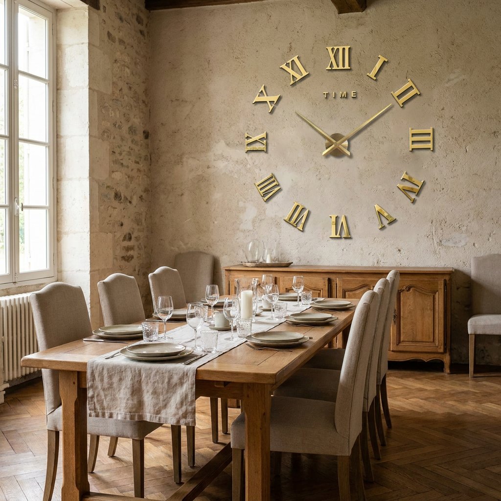 Modern Gold Roman Numeral Wall Clock – product view 2