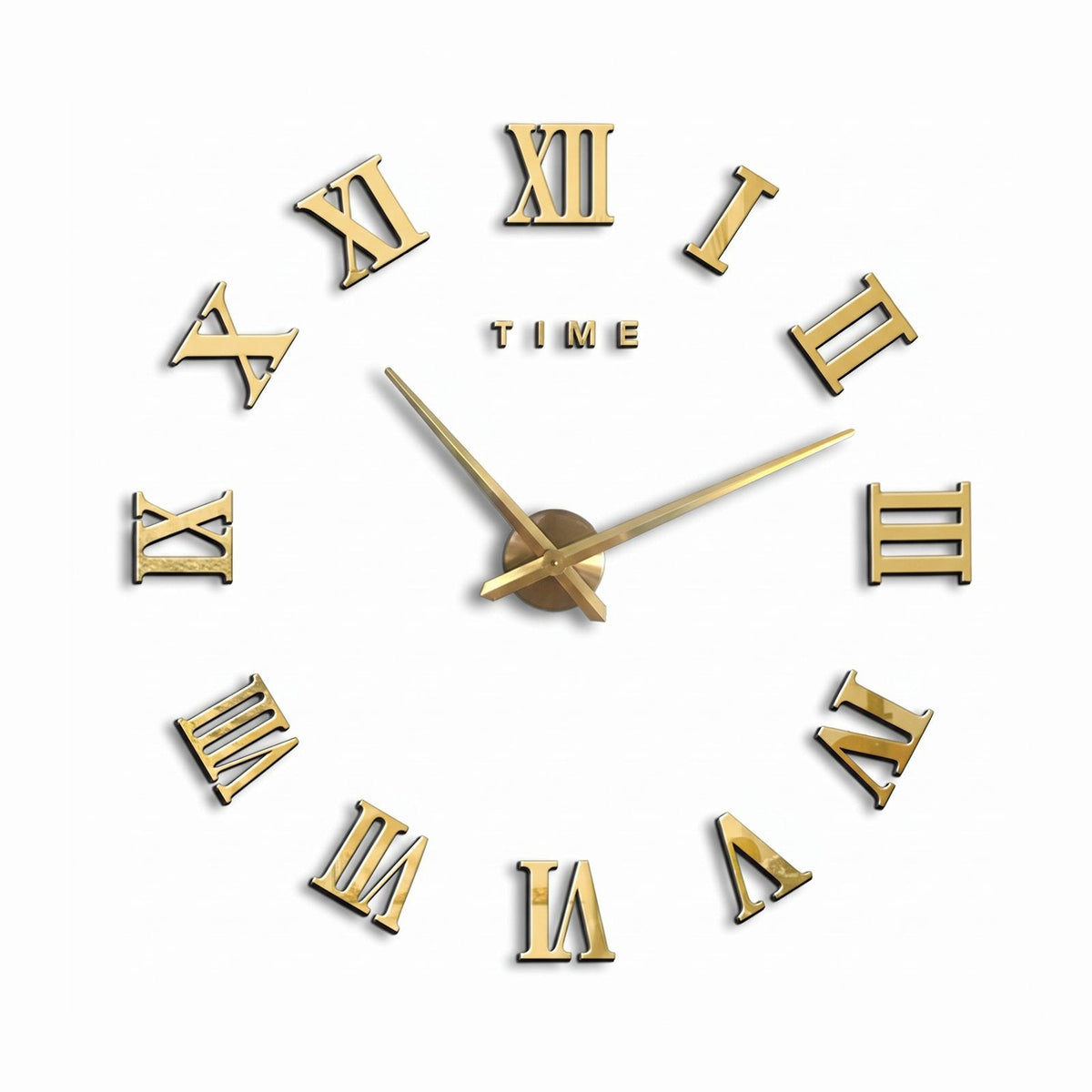 Modern Gold Roman Numeral Wall Clock – product view 3