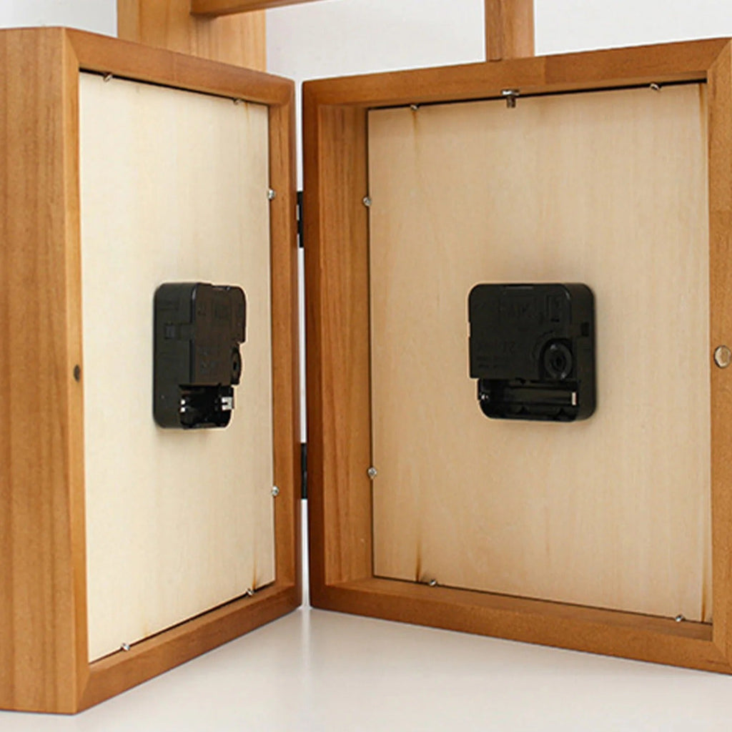 Modern Natural Square Wooden Wall Clock – product view 5