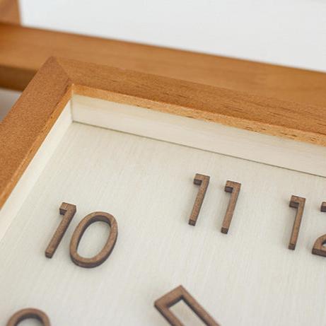 Modern Natural Square Wooden Wall Clock – product view 7