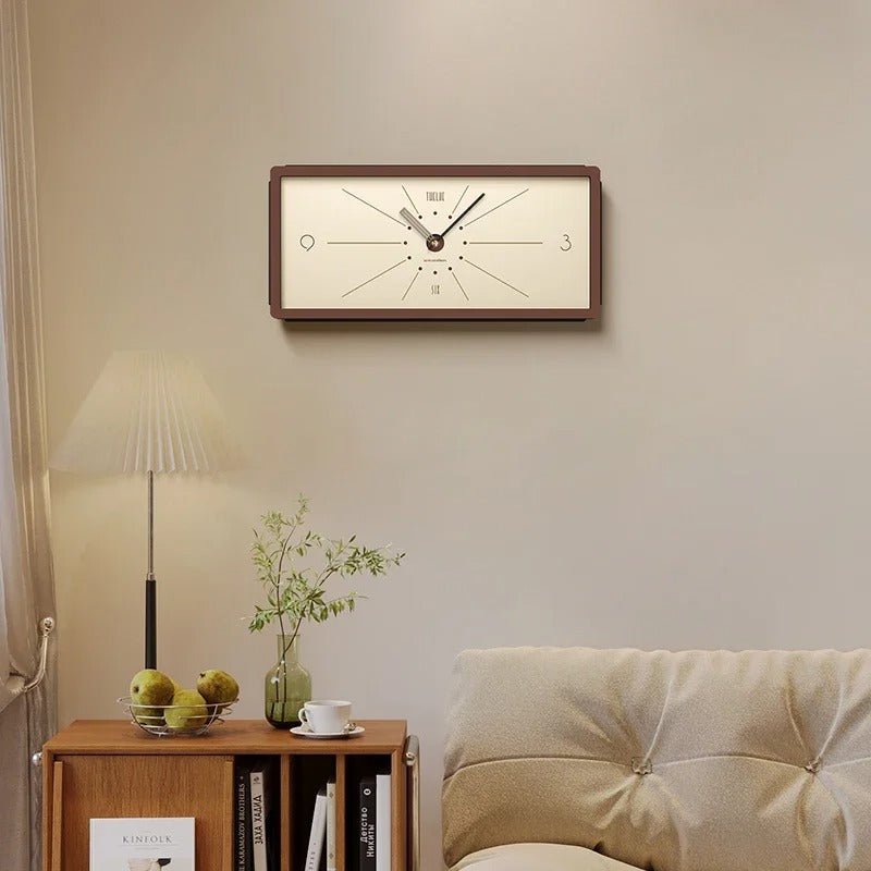 Modern Rectangular Wooden Wall Clock – product image