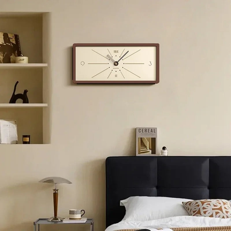 Modern Rectangular Wooden Wall Clock – product view 2