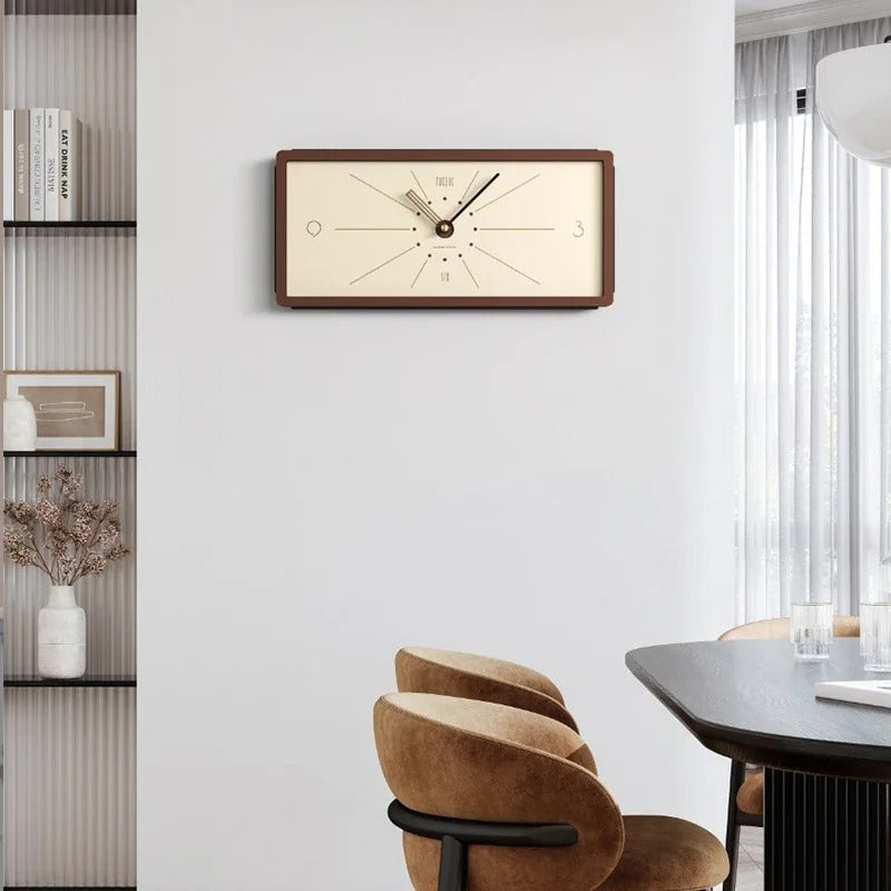 Modern Rectangular Wooden Wall Clock – product view 4