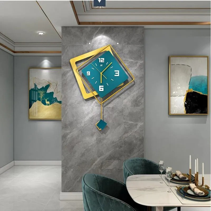 Modern Square Wall Clock with Swing – product view 3