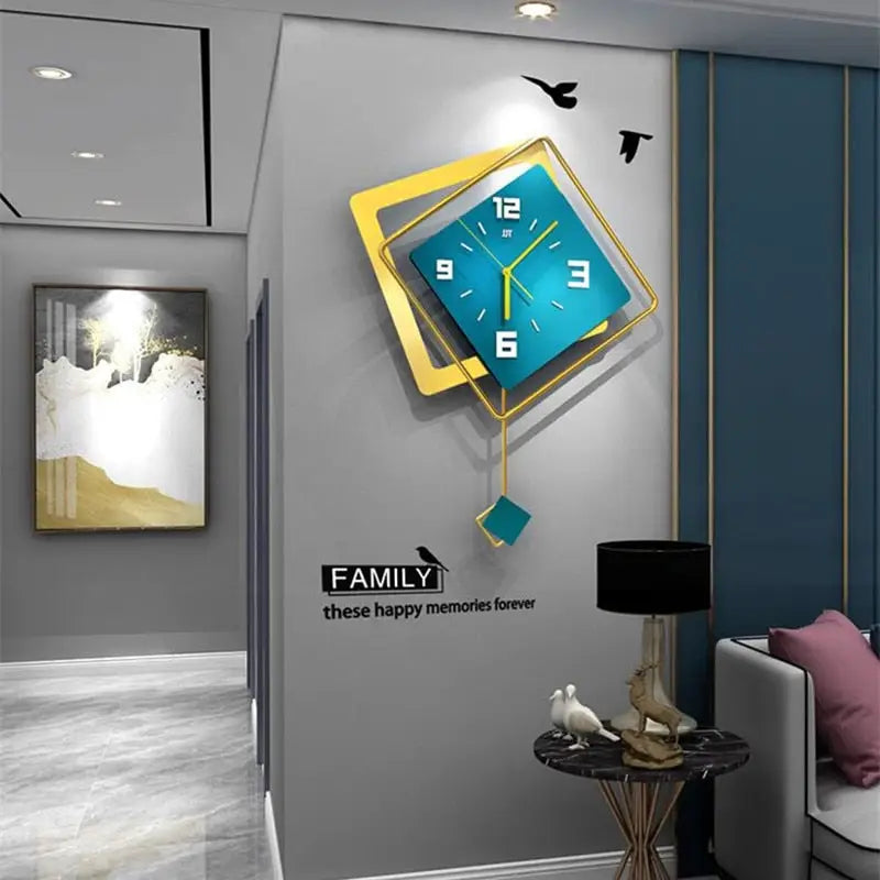 Modern Square Wall Clock with Swing – product view 5