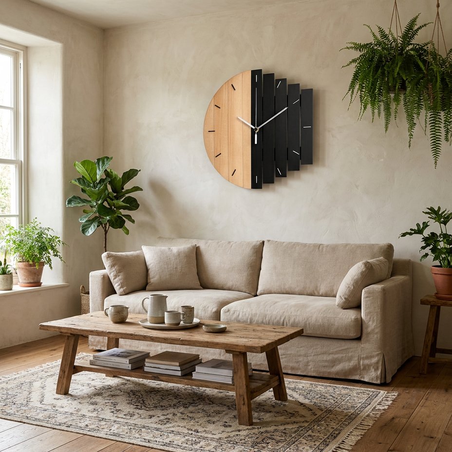 Modern Wood Wall Clock – product view 2