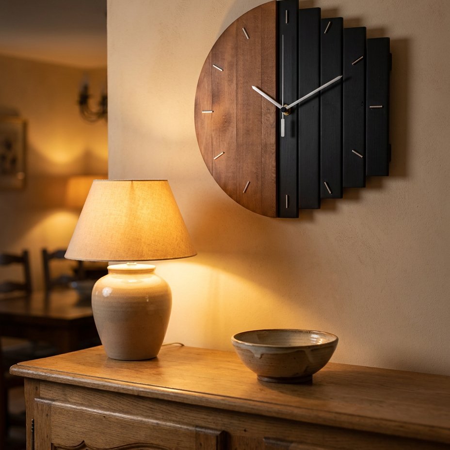 Modern Wood Wall Clock – product view 3