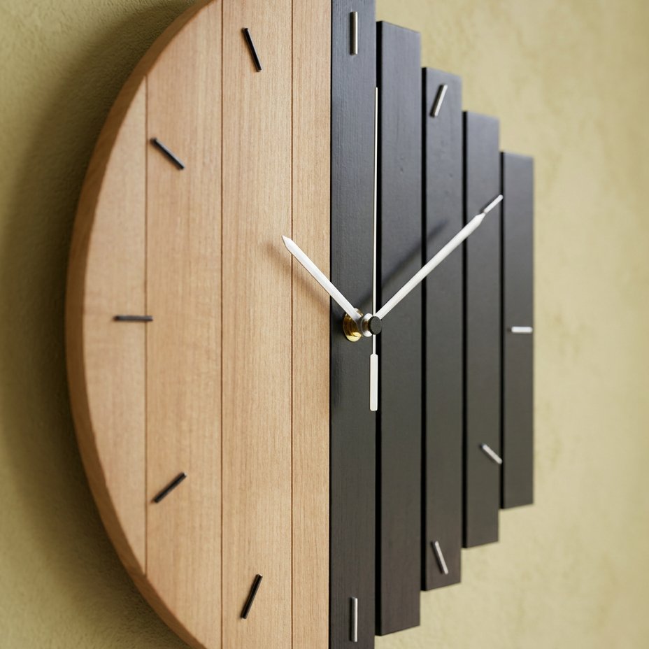 Modern Wood Wall Clock – product view 4