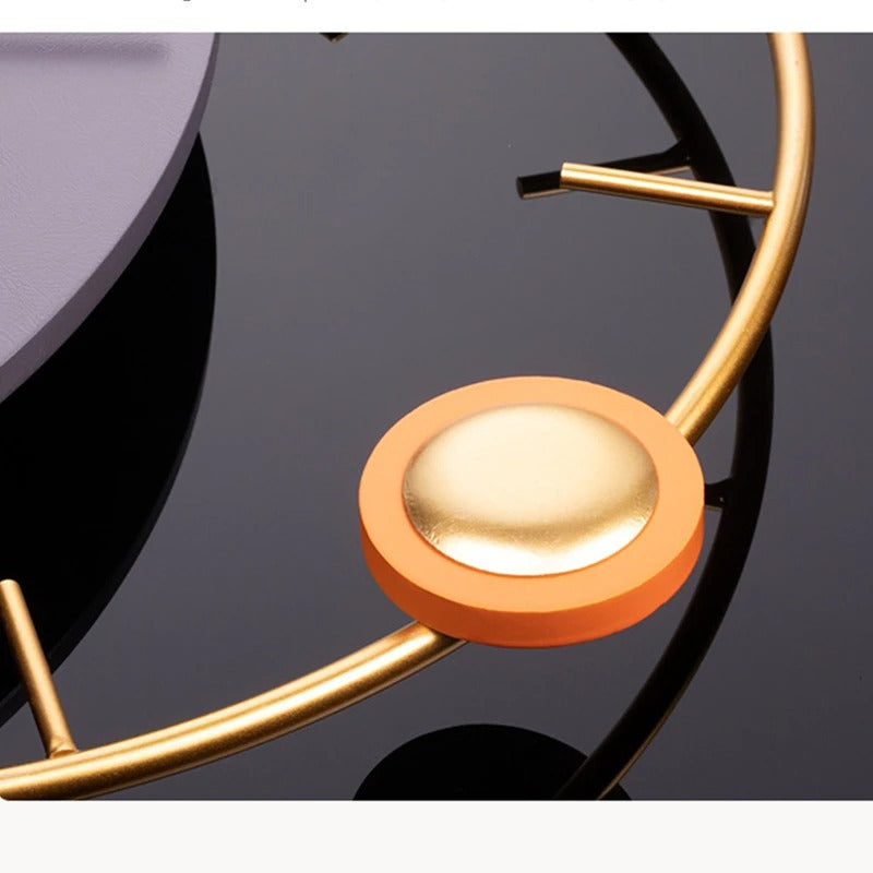 Modern Wooden Gold Pendulum Wall Clock – product view 3